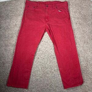 Levis 508 Regular Taper Jeans Mens 38x30 Red Stretch Denim Pants